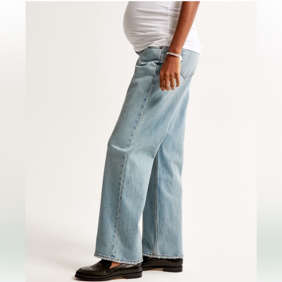 Abercrombie & Fitch Women's The Baggy Maternity Jeans sz 25 Light Blue - Picture 6 of 12